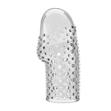 Прозрачная текстурированная насадка на пенис Becks - 8 см.